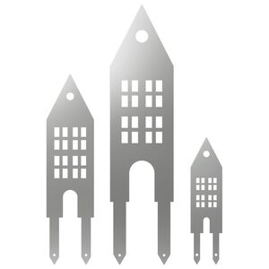 vidaXL Hage Stake 3 stk. 41 x 10 x 0,08 cm S&oslash;lv Galvanisert st&aring;l