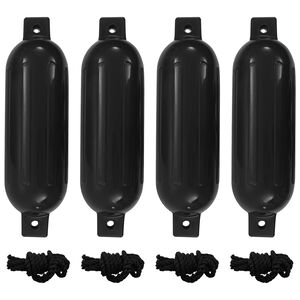 vidaXL B&aring;tfender 4 stk svart &Oslash; 14x50 cm PVC