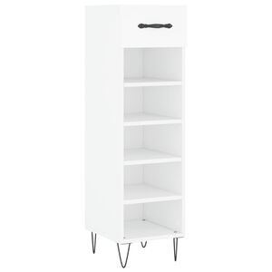 vidaXL Skohylle hvit 30x35x105 cm konstruert tre