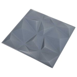vidaXL Veggpaneler 12 stk. 50 x 50 cm Origami Gr&aring; XPS Skum