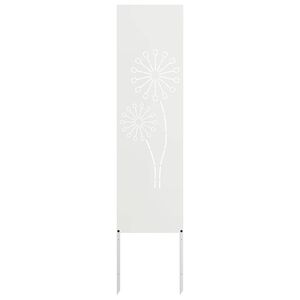 vidaXL Hageprivat skjerm Fretwork Hvit 32 x 140 cm Kaldvalsest&aring;l