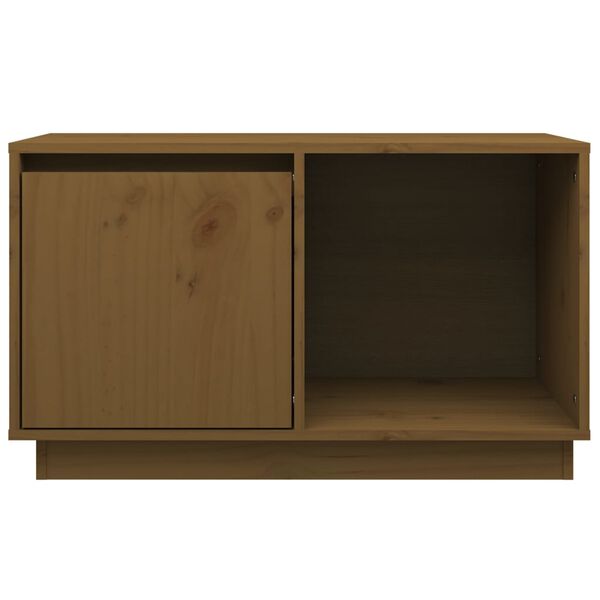 vidaXL TV-benk honningbrun 74x35x44 cm heltre furu