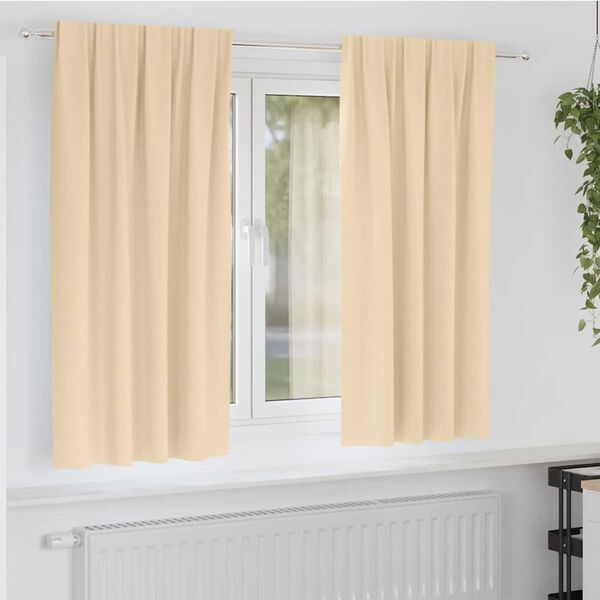 vidaXL M&oslash;rkleggende Gardiner med Ringer 2 pcs Krem 175 x 140 cm