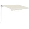 vidaXL Automatisk uttrekkbar markise 350x250 cm kremhvit