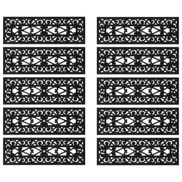 vidaXL Trappetrinn 10 stk 25x75 cm gummi