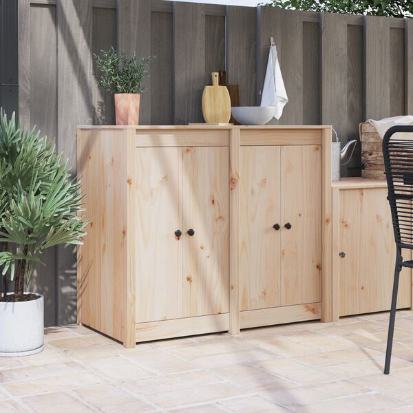 vidaXL Kj&oslash;kkend&oslash;r MEPPEL 2 pcs Krem 50 x 9 x 82 cm Massivt furutre