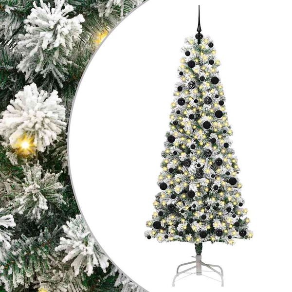 vidaXL Kunstig sammensatt juletre med 300 LED Gr&oslash;nn og hvit 240 cm