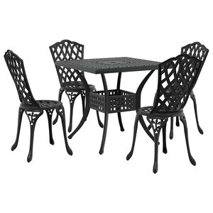 vidaXL Hagebordsett 5 pcs Svart St&oslash;pt aluminium