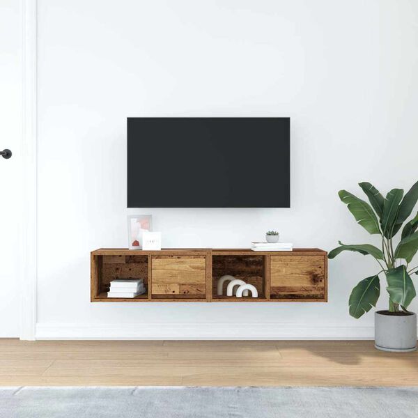 vidaXL TV-benker 2 stk gammelt tre 60x31x25,5 cm konstruert tre