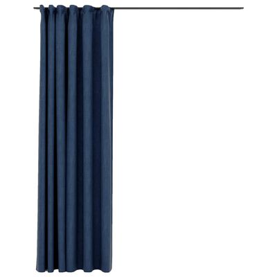 vidaXL Lystett gardin med kroker og lin-design blå 290x245 cm
