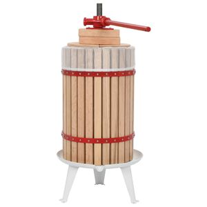 vidaXL Frukt- og vinpresse med t&oslash;ybag 24 L heltre eik