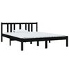 vidaXL Sengeramme svart heltre 140x190 cm