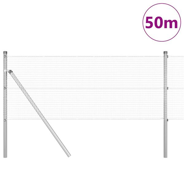 vidaXL Gjerdep&aring;le s&oslash;lv 50 x 0,8 m (16 x 16 mm mesh) St&aring;l