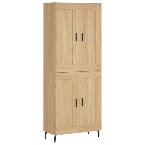 vidaXL Highboard sonoma eik 69,5x34x180 cm konstruert tre