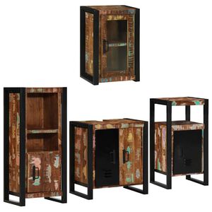 vidaXL Baderomsinnredningssett 4 stk. Flerfarget 55 x 35 x 60 cm