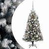 vidaXL Kunstig hengslet juletre med kuler 120 cm 150 LED-lys Varmhvit