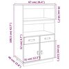 vidaXL Highboard hvit 67x40x108,5 cm heltre furu