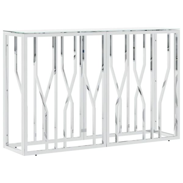 vidaXL Konsollbord s&oslash;lv 110x30x70 cm rustfritt st&aring;l og glass