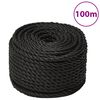 vidaXL Arbeidstau svart 20 mm 100 m polypropylen