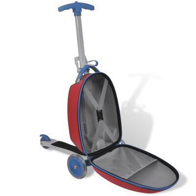 vidaXL Sparkesykkel med koffert for barn rød
