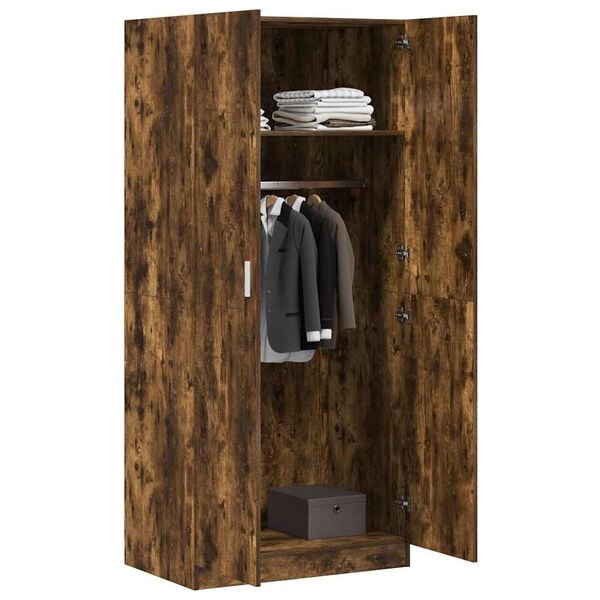 vidaXL Garderobe r&oslash;kt eik 80x52x180 cm konstruert tre