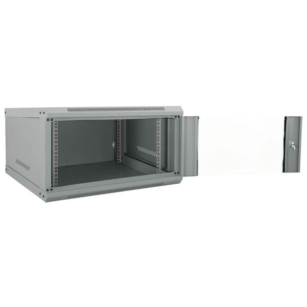 vidaXL Nettverkskabinett med lagring Grå 60 x 60 x 35 cm Stål