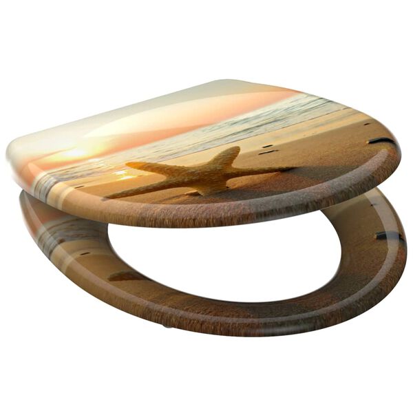 SCHÜTTE Toalettsete duroplast myk lukkefunksjon SEA STAR trykk