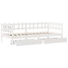 vidaXL Dagseng med skuffer hvit 90x200 cm heltre furu