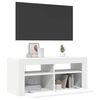 vidaXL TV-benk med LED-lys hvit 90x35x40 cm