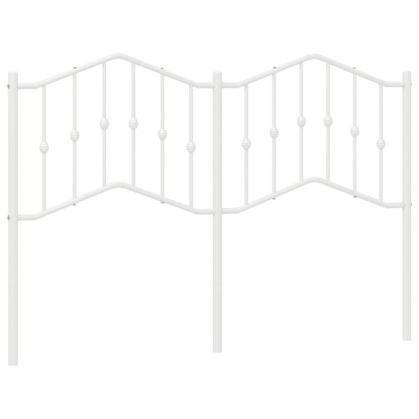 vidaXL Sengegavl i metall hvit 140 cm