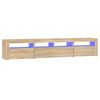 vidaXL TV-benk med LED-lys sonoma eik 210x35x40 cm