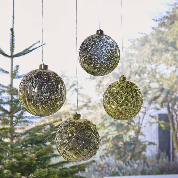 Luxform Batteridrevet LED hengelampe Ball Swirl gull