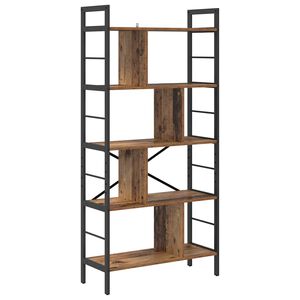 vidaXL Bokhylle 9 niv&aring;er 75 x 30 x 156 cm Konstruert tre Gamle tre
