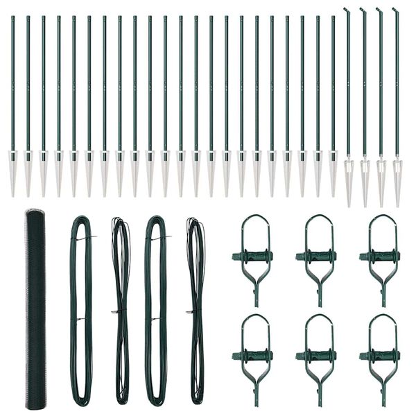 vidaXL Gjerdep&aring;le gr&oslash;nn 50 x 1,5 m (13 mm netting) St&aring;l og PVC