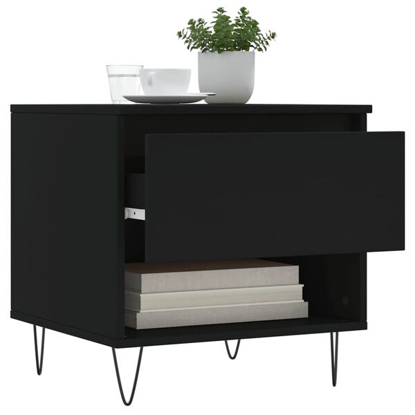 vidaXL Salongbord 2 stk svart 50x46x50 cm konstruert tre