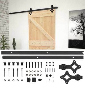 vidaXL Skyved&oslash;r Naturlig og svart 80 x 210 cm Heltre furu