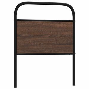 vidaXL Utskiftbar sengegavl brun eik 75 cm st&aring;l og konstruert tre