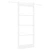 vidaXL Skyved&oslash;r ORKDAL Hvit 93 x 211 cm Massivt furutre og glass