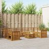 vidaXL Sofasett 10 pcs Naturlig Solid akasietre