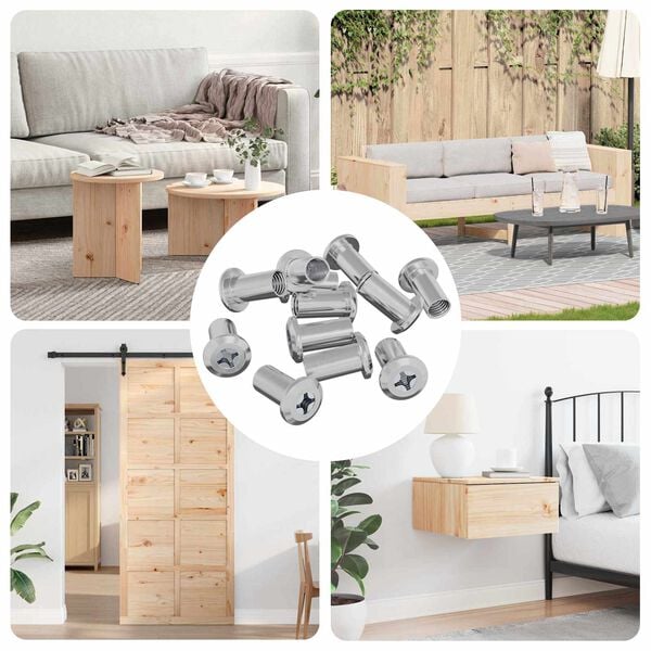 vidaXL L&aring;semutter 12 pcs Nikkel M6 x 25 mm St&aring;l