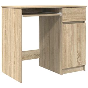 vidaXL Skrivebord sonoma eik 86x49x76 cm konstruert tre