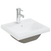 vidaXL Innebygd vask med kran 42x39x18 cm keramikk hvit