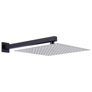 vidaXL Dusjst&oslash;ttearm firkantet rustfritt st&aring;l 201 svart 30 cm