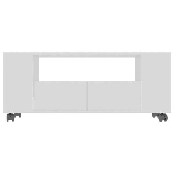 vidaXL TV-benk hvit 120x35x48 cm konstruert tre