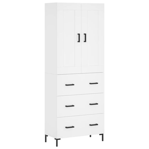 vidaXL Highboard hvit 69,5x34x180 cm konstruert tre