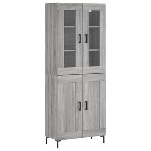 vidaXL Highboard gr&aring; sonoma 69,5x34x180 cm konstruert tre