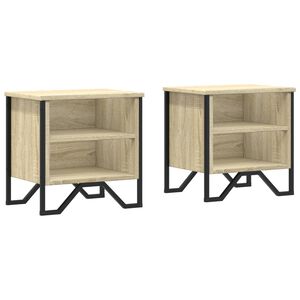 vidaXL Nattbord sonoma eik 2 stk 40x30x40 cm konstruert tre