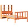 vidaXL Seng med bokhylle uten madrass voksbrun 75x190 cm heltre
