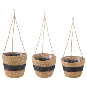 vidaXL 3 stk. Naturlig og svart &Oslash;26 x 19 cm 100% sj&oslash;gress