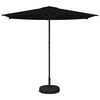 vidaXL Hageparasol med base 270 x 270 cm Polyester Rektangul&aelig;r Svart